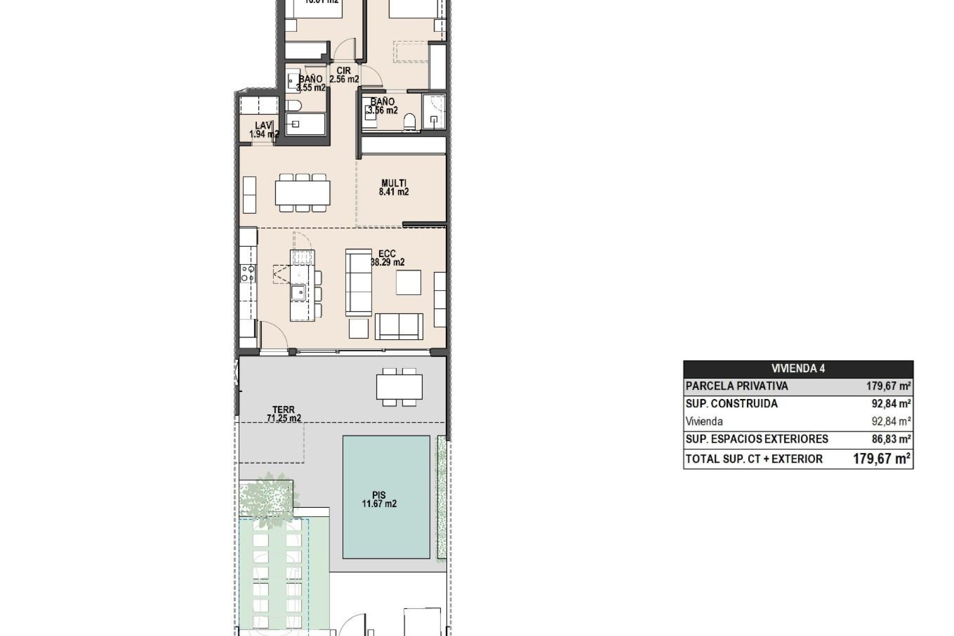 Nowy budynek - Bungalow -
Pilar de la Horadada - parques de Andromeda