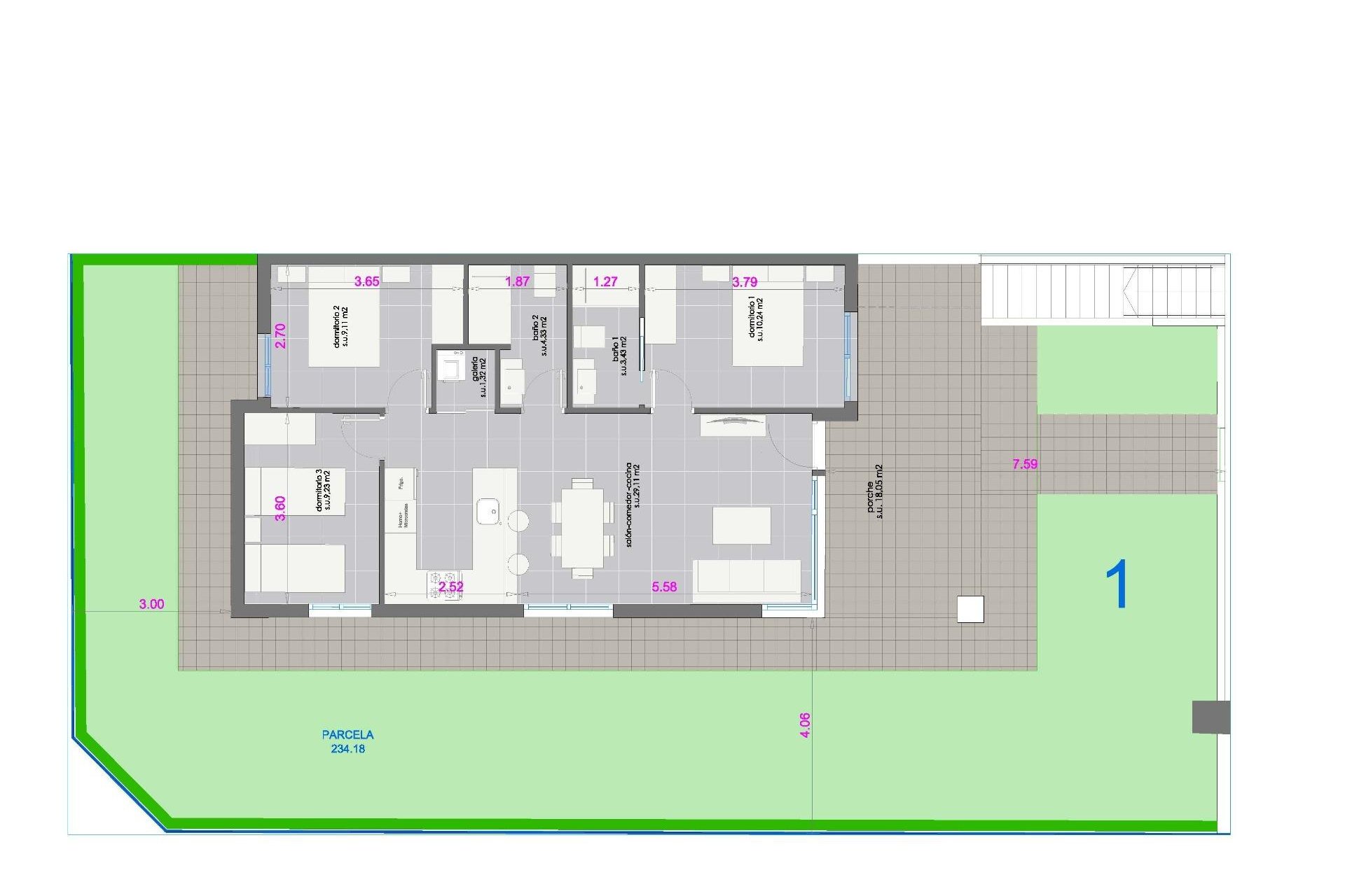 Nowy budynek - Bungalow -
Pilar de la Horadada - pueblo